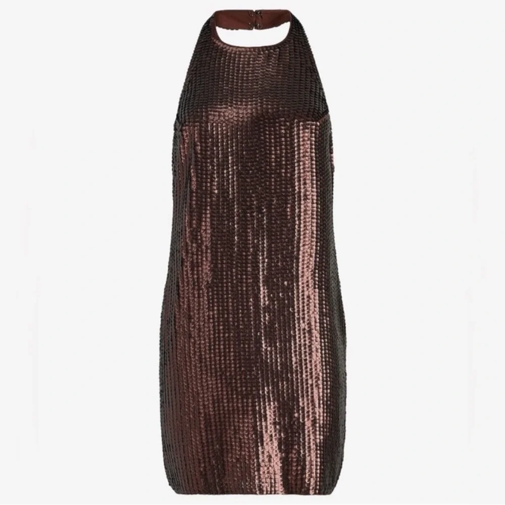 🆕 Express Copper Sequin Mini Dress. Size XS. NWT. 🤎 - Picture 3 of 16